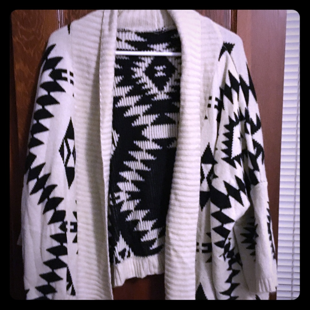 Aztec reversible open front cardigan